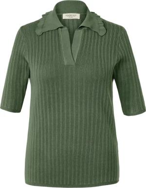 Tchibo - Gerippter Kurzarm-Pullover - Damen - Gr. L - grün
