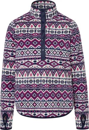 Tchibo - Fleecepullover - Damen - Gr. L - dunkelblau/print