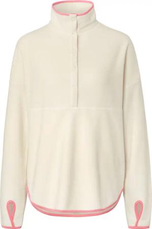 Tchibo - Fleecepullover mit Knopfleiste - Damen - Gr. M - offwhite
