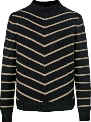 Tchibo - Gestreifter Strickpullover mit Stehkragen - Damen - Gr. XXL - schwarz/gestreift