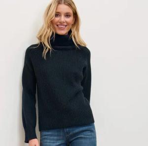 Tchibo - Grobstrickpullover mit Rollkragen - Damen - Gr. XL - dunkelblau