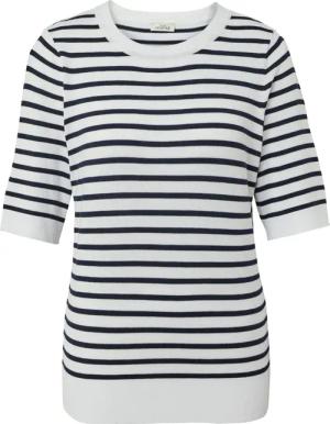 Tchibo - Gestreifter Feinstrickpullover - Damen - Gr. L - weiß/gestreift