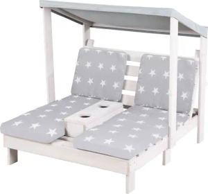 roba 2er-Gartenliege für Kinder - 85x91x88cm - grau - Holz