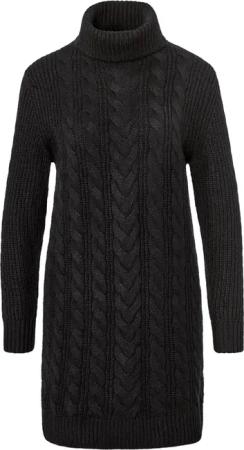 Tchibo - Langer Strickpullover mit Zopfmuster - Damen - Gr. S - schwarz