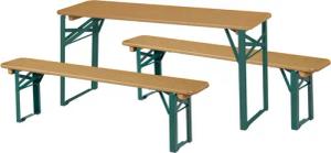 roba Outdoor-Party-Garnitur für Kinder - 109x40x52cm - braun - Holz / Metall