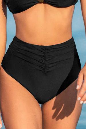 Schwarze Bauchweg-Bikinihose