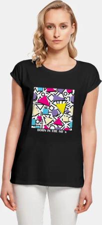 Mister Tee Ladies Geometric Retro Extended Shoulder