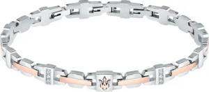 MASERATI Edelstahlarmband Maserati Herren-Armband Edelstahl Kristall