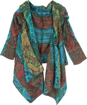 Guru-Shop Langjacke Offener Boho Cardigan, plus