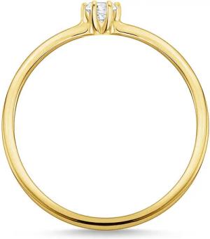 THOMAS SABO Solitärring goldfarben mit weißem