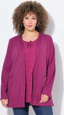 Ulla Popken Sweatjacke Sweatjacke Waffelstruktur offene
