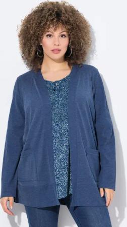 Ulla Popken Sweatjacke Sweatjacke Waffelstruktur offene