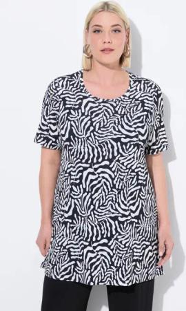 Ulla Popken Longshirt Longshirt A-Linie Rundhals