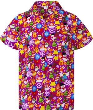 King Kameha Hawaiihemd Christmas Allover Kurzarm