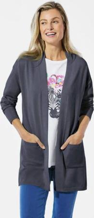 GOLDNER Strickjacke Longstrickjacke mit aufgesetzten Taschen