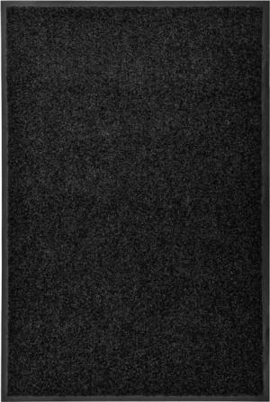 vidaXL Fußmatte Fußmatte Waschbar Schwarz 60x90