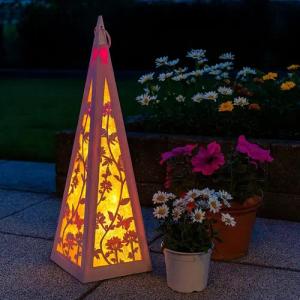 Online-Fuchs LED Laterne Pyramide mit Schmetterlingen