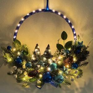 Online-Fuchs Dekokranz Türkranz Weihnachtskranz mit LED
