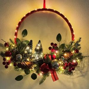Online-Fuchs Dekokranz Türkranz Weihnachtskranz mit LED