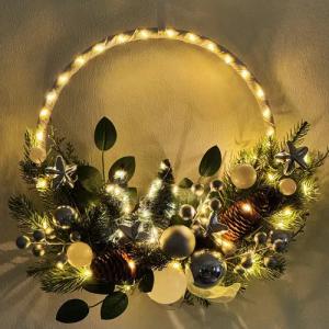Online-Fuchs Dekokranz Türkranz Weihnachtskranz mit LED