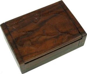 Guru-Shop Aufbewahrungsdose Beschnitzte Holzdose, Schatztruhe, Schmuck..