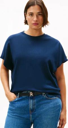 Tommy Hilfiger Curve Kurzarmshirt "CRV GOLD BUTTON SS TEE", in großen Größen
