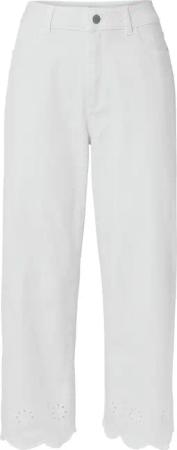 Tchibo - Jeans mit Lochstickerei - Damen - Gr. 46 - weiß