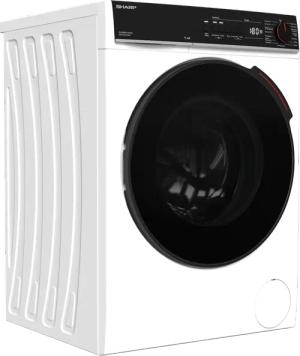 Sharp Waschmaschine Mid Class "ES-WNFB914CWDA-DE", 9 kg, 1400 U/min, 9kg / +WIFI / A-20% / black Doorring+knob/Steam/White