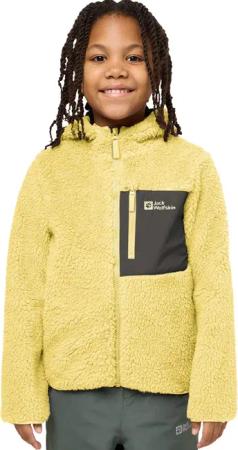 Jack Wolfskin Ice Curl Hood Jacket Kids Fleecejacke mit Kapuze Kinder 164 yellow lemon ice