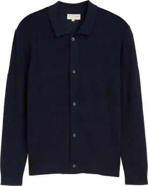 TOM TAILOR Herren Strickjacke mit Knopfleiste, blau, Uni, Gr. XXL