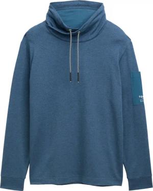 TOM TAILOR Herren Snood Langarmshirt aus Baumwolle, grün, Meliert, Gr. XXL