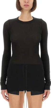 Rick Owens - "Ribbed" T-Shirt - Größe 38 - schwarz
