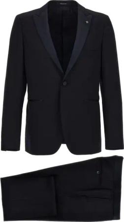 Tagliatore - Tuxedo Dress With Single-Breasted Blazer - Größe 56 - blau