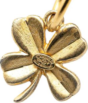 Chanel Ohrringe - Gold Plated Clover Hoop Push Back Earrings - Gr. unisize - in Gold - für Damen