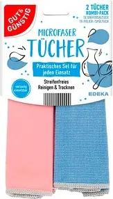 GUT&GÜNSTIG Mikrofasertücher Mikrofaser 60 °C waschbar, 2 St.