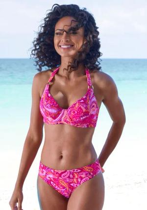 VIVANCE Bikini-Hose Damen pink bedruckt Gr.38