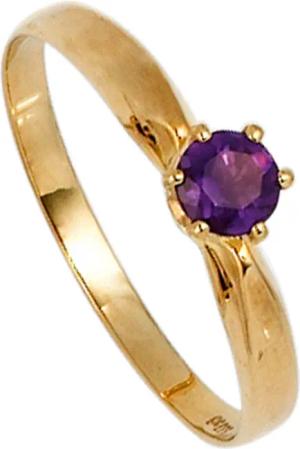 JOBO Goldring, 585 Gold mit Amethyst