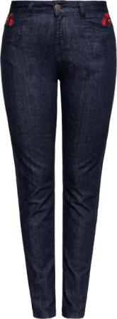 QueenKerosin Slim-fit-Jeans Roses (1-tlg) mit kontrastierter