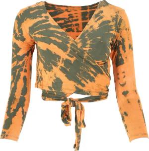 Guru-Shop Longsleeve Batik Wickeltop, Yogatop, Langarmshirt