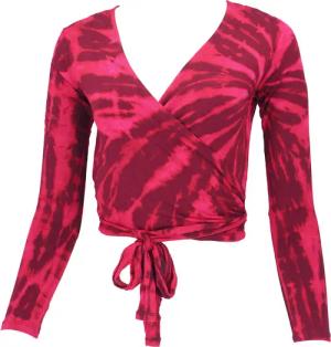 Guru-Shop Longsleeve Batik Wickeltop, Yogatop, Langarmshirt
