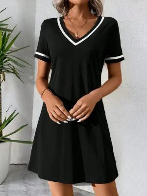 Moda Yakamoz Midikleid JANE'S Damen Kurzarm