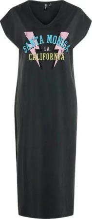 pieces Midikleid Leichtes Baumwoll-Midikleid mit V-Ausschnitt