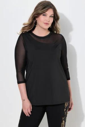 MIAMODA T-Shirt T-Shirt Jersey und Mesh