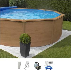 KWAD Rundpool Wood Design, inkl. Sicherheitsleiter