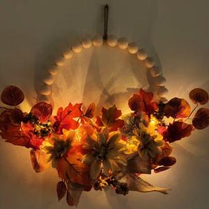 Online-Fuchs Dekokranz Türkranz Herbst mit LED-Lichterkette