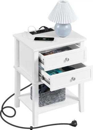 Yaheetech Nachttisch (1-St), Nachtschrank mit Steckdose