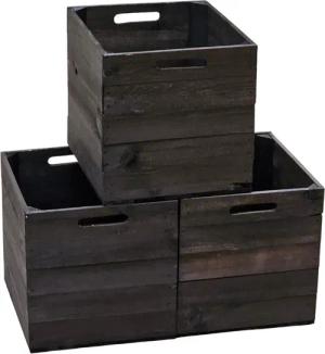 Teramico Holzkiste Kallaxregal "Kallax" 32,5x38x32,5cm Schwarz