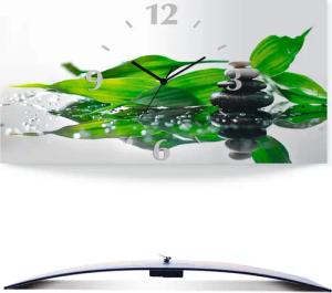 Artland Wanduhr "Spa mit Steinen und Bambus", 3D Optik gebogen, mit Quarz- oder Funkuhrwerk, versch. Größen