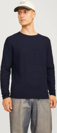 Jack & Jones Rundhalspullover "JJECOOPER KNIT CREW NECK NOOS", in Strick Optik