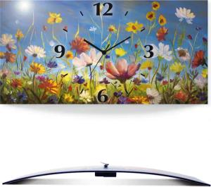 Artland Wanduhr "Wildblumenwiese", 3D Optik gebogen, mit Quarz- oder Funkuhrwerk, versch. Größen